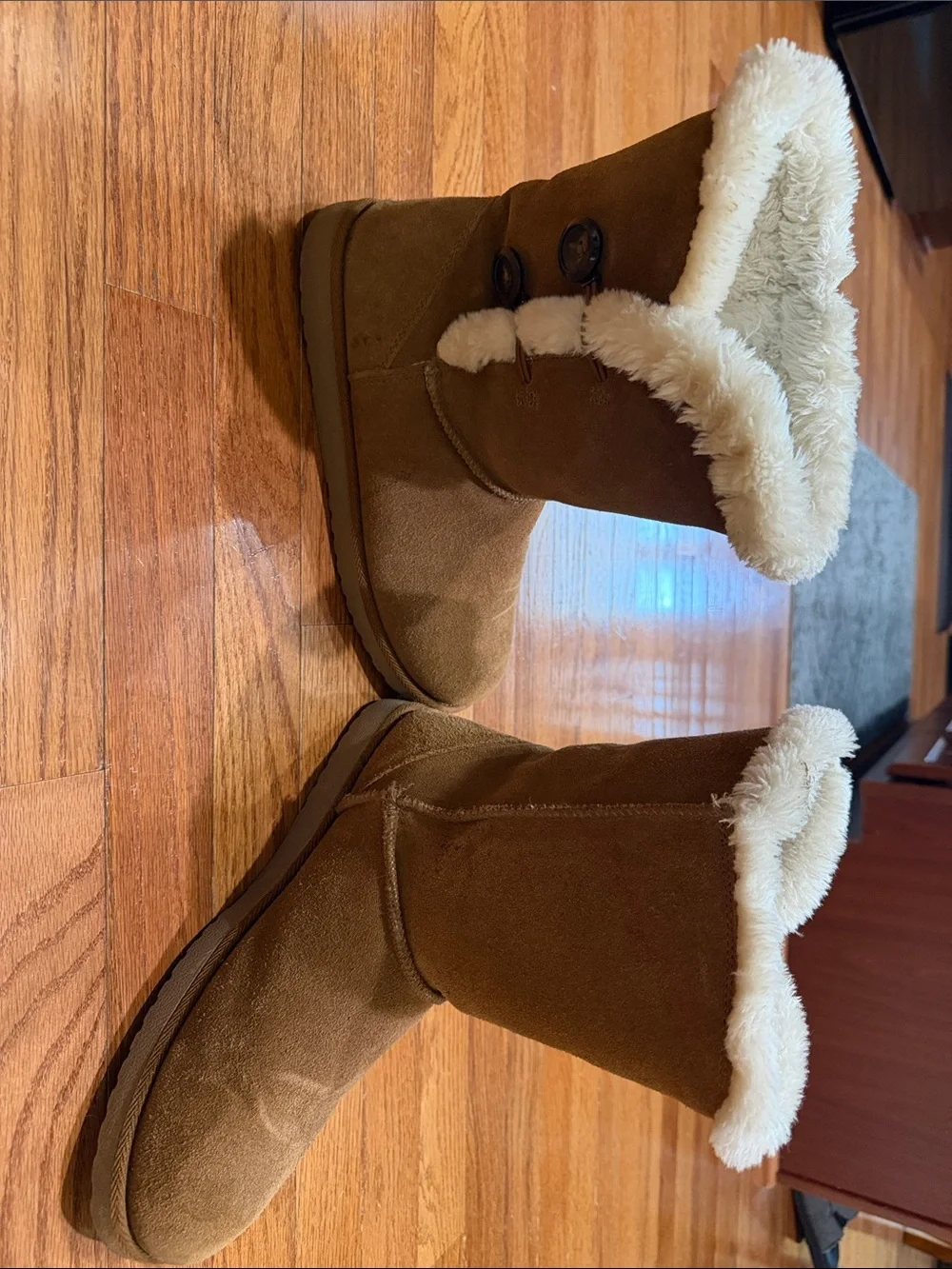 Women’s Shearling-Trim Winter Boots - Brown
